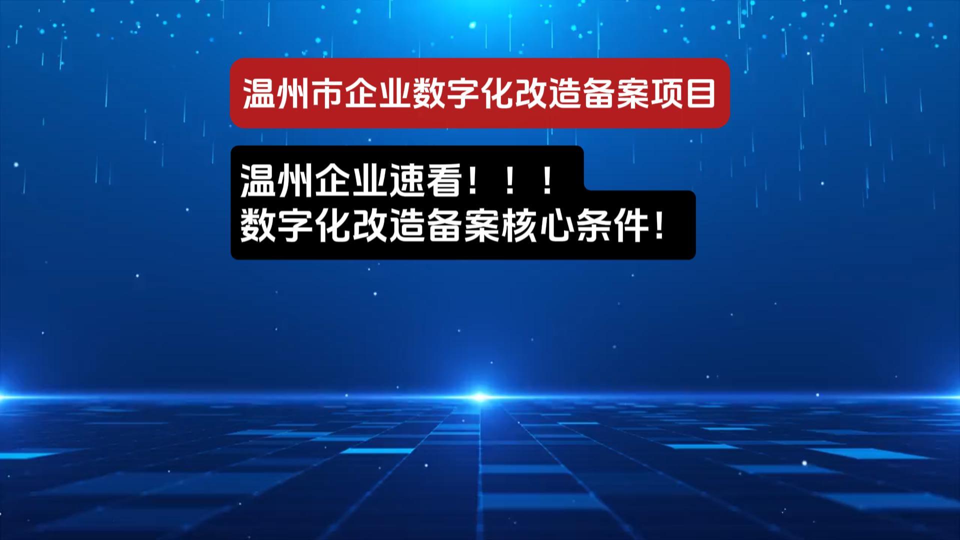 数字化改造申报解析